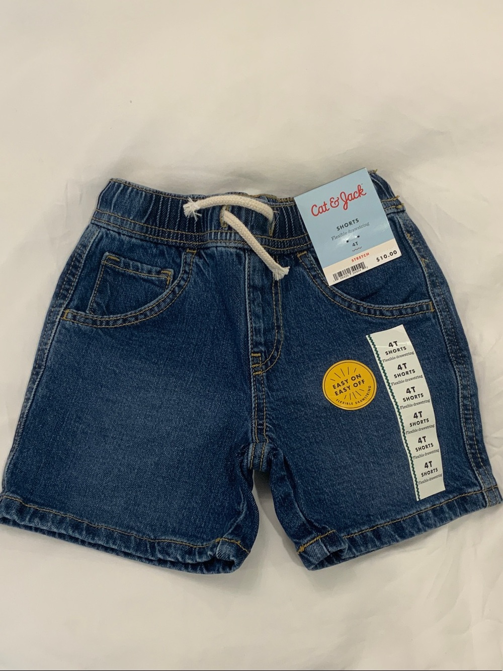 Cat & Jack Dark Blue Denim Drawstring Kids Shorts